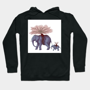 Colourful Elephant Trees Hoodie